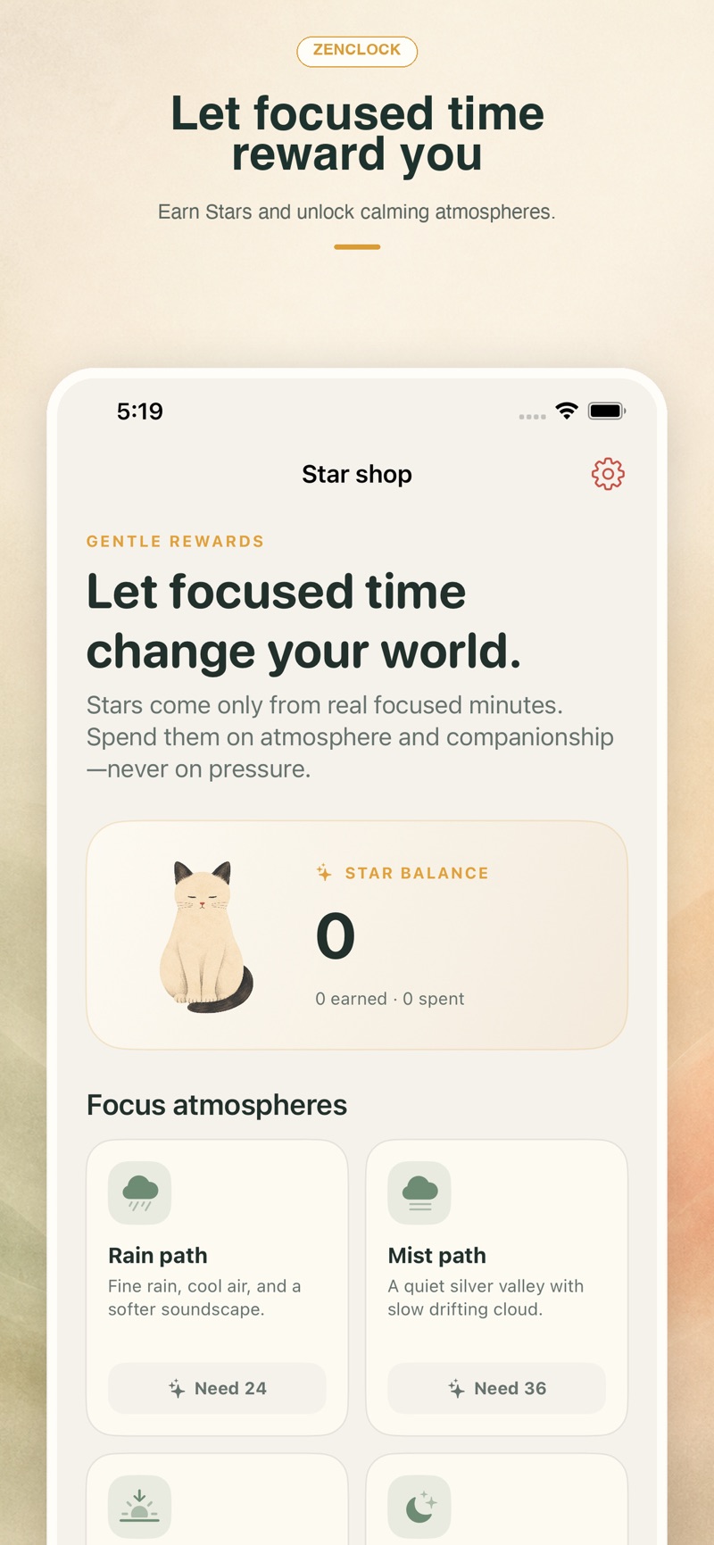 ZenClock gentle rewards App Store screenshot