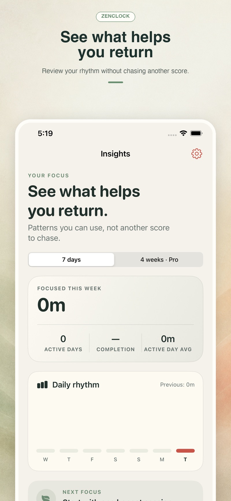ZenClock useful insights App Store screenshot